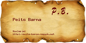 Peits Barna névjegykártya